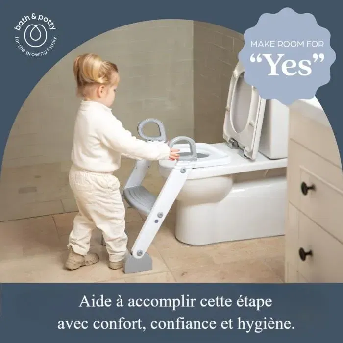 Dreambaby Step-Up - Réducteur de WC et siège d'apprentissage de la propreté, 2 étages réglables, design aqua et blanc, antidérapant
