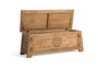 Coffre en bois massif de teca naturel 114 cm - Banc de rangement design pour salon ou chambre