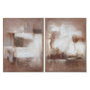 Home ESPRIT Toile Blanc Marron Abstrait Moderne (Lot de 2) - 92 x 3,8 x 122 cm
