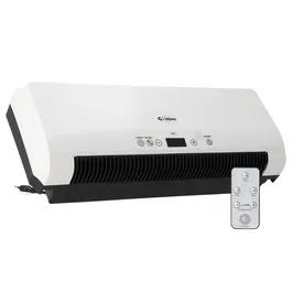 Chauffage mural PTC avec ventilateur, 1600W, Blanc, avec télécommande