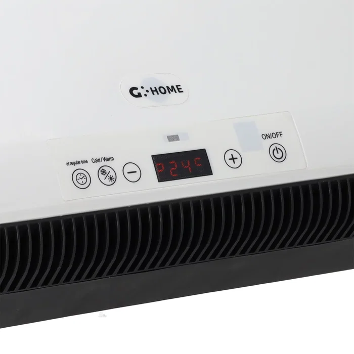 Chauffage mural PTC avec ventilateur, 1600W, Blanc, avec télécommande