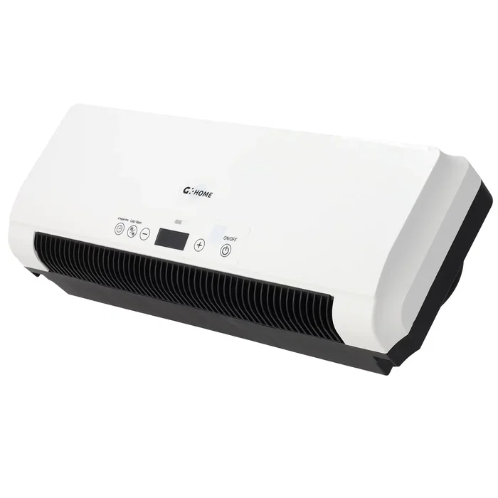 Chauffage mural PTC avec ventilateur, 1600W, Blanc, avec télécommande