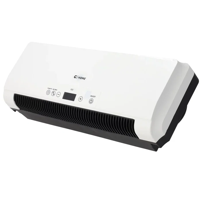 Chauffage mural PTC avec ventilateur, 1600W, Blanc, avec télécommande