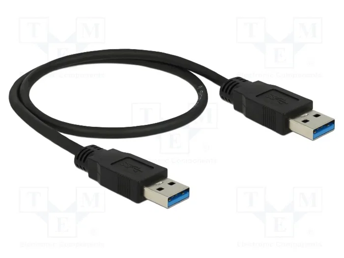 DELOCK Câble USB A vers USB A, 0,5m, 5Gbps, Noir DELOCK Câble USB A vers USB A, 0,5m, 5Gbps, Noir