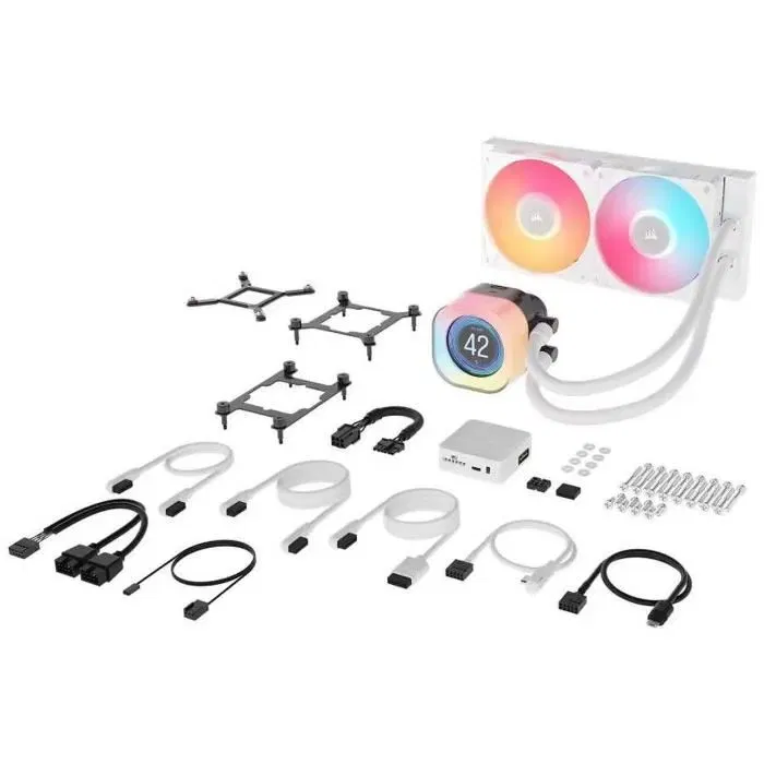 Corsair CW-9061025-WW - iCUE LINK TITAN 240 RX LCD - Refroidisseur de Liquide Tout-en-Un (AIO) Blanc 12 cm pour PC