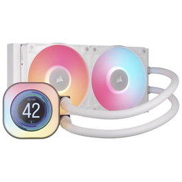Corsair iCUE LINK TITAN 240 RX LCD AIO White - Kit de Refroidissement Liquide pour CPU, Radiateur 240mm, Ventilateurs 120mm, Blanc