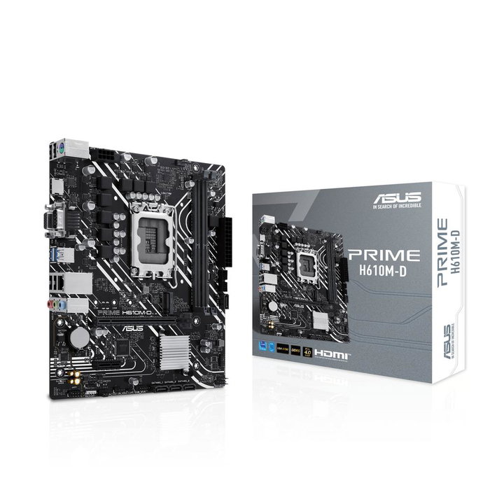 Asus Prime H610M-D LGA1700 Carte Mère Micro ATX Intel H610 DDR5, HDMI, VGA, PCIe 4.0, M.2, Gigabit LAN Asus Prime H610M-D LGA1700 Carte Mère Micro ATX Intel H610 DDR5, HDMI, VGA, PCIe 4.0, M.2, Gigabit LAN