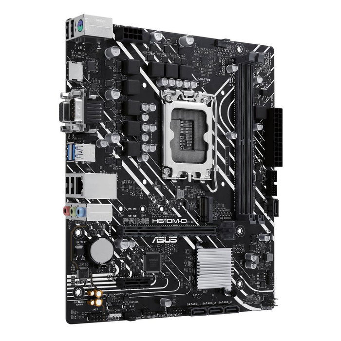 Asus Prime H610M-D LGA1700 Carte Mère Micro ATX Intel H610 DDR5, HDMI, VGA, PCIe 4.0, M.2, Gigabit LAN Asus Prime H610M-D LGA1700 Carte Mère Micro ATX Intel H610 DDR5, HDMI, VGA, PCIe 4.0, M.2, Gigabit LAN