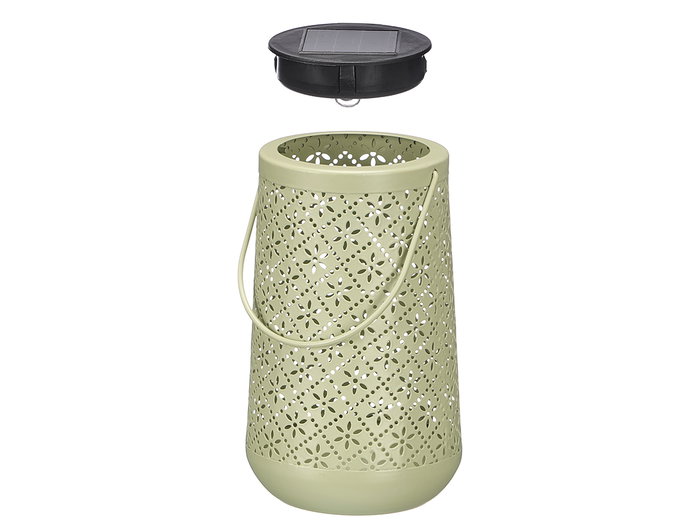 Ibergarden Lampe Solaire Lanterne Conique Losanges Assortis (Set de 12) beige, vert, rose