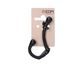 Edm Colgador doble de hierro negro 75 mm