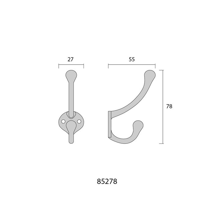 Edm Colgador doble de hierro negro 75 mm
