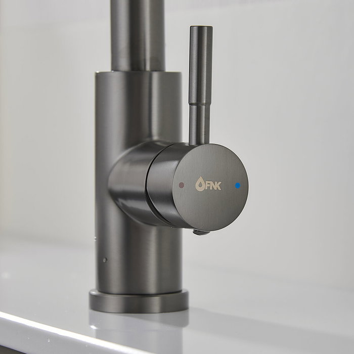 Mitigeur Fontastock Gris Acier inoxydable Céramique Forme en C