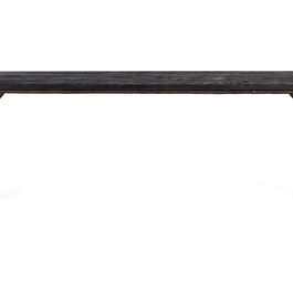 GINER Y COLOMER Table de Salle à Manger Rectangulaire en Bois Massif 200 cm, Noir et Doré, Style Industriel Contemporain, Patas en Fer Bronze Vieilli