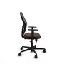 Chaise Jorquera Synchrone/Traslack tissu Marron foncé Maille Noir Base en nylon noir Accoudoir 1D Sans appui-tête Roulettes 65mm nylon