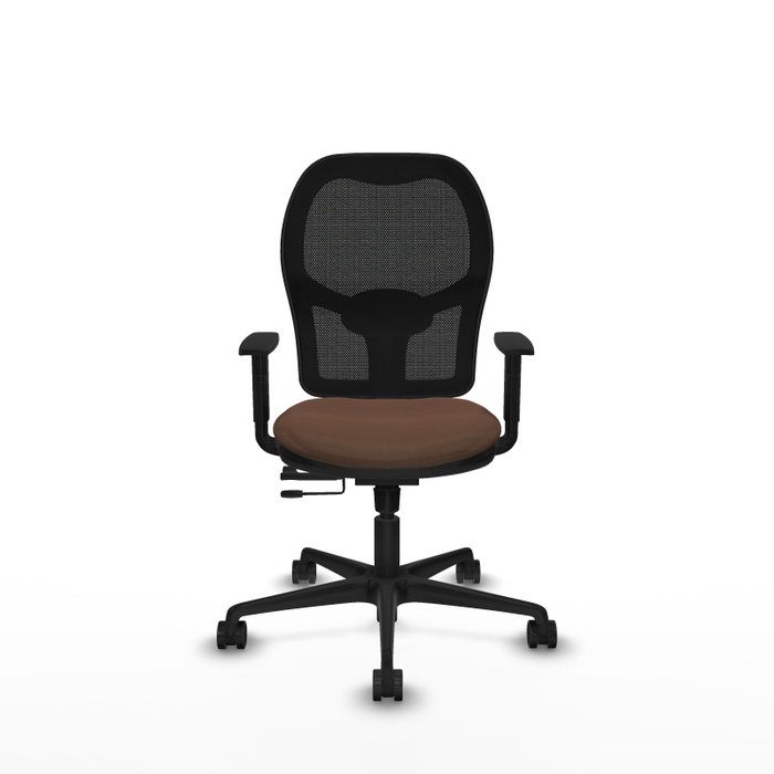 Chaise Jorquera Synchrone/Traslack tissu Marron foncé Maille Noir Base en nylon noir Accoudoir 1D Sans appui-tête Roulettes 65mm nylon Chaise Jorquera Synchrone/Traslack tissu Marron foncé Maille Noir Base en nylon noir Accoudoir 1D Sans appui-tête Roulettes 65mm nylon