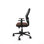 Chaise Jorquera Synchrone/Traslack tissu Marron foncé Maille Noir Base en nylon noir Accoudoir 1D Sans appui-tête Roulettes 65mm nylon