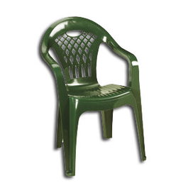 Chaise monobloc Cancun dossier haut vert