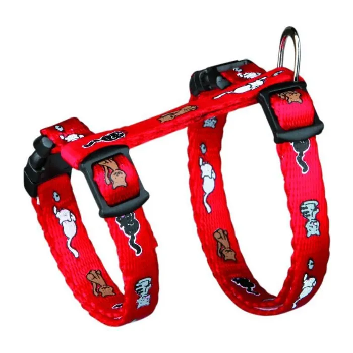 Trixie - Harnais pour chaton en nylon ajustable 21-34 cm, clips de sécurité, plusieurs couleurs, idéal pour petits chats Trixie - Harnais pour chaton en nylon ajustable 21-34 cm, clips de sécurité, plusieurs couleurs, idéal pour petits chats