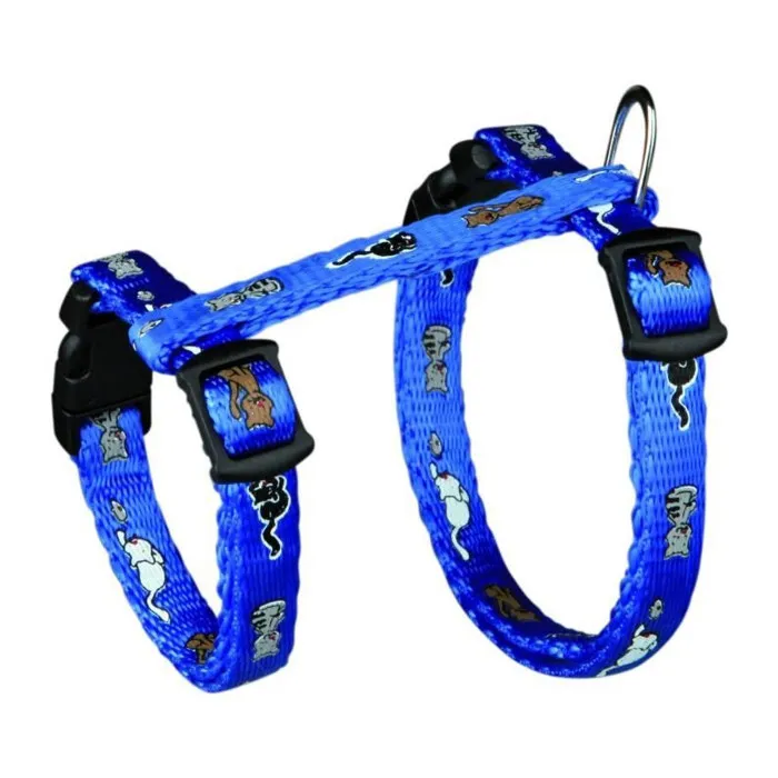 Trixie - Harnais pour chaton en nylon ajustable 21-34 cm, clips de sécurité, plusieurs couleurs, idéal pour petits chats Trixie - Harnais pour chaton en nylon ajustable 21-34 cm, clips de sécurité, plusieurs couleurs, idéal pour petits chats