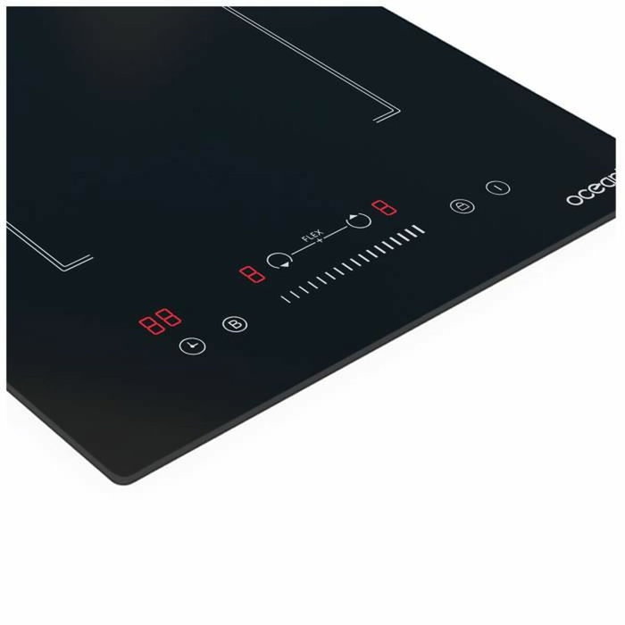 Oceanic Domino induction encastrable avec 2 foyers et zone flexible, Noir