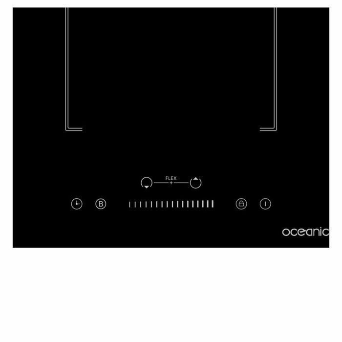 Oceanic Domino induction encastrable avec 2 foyers et zone flexible, Noir