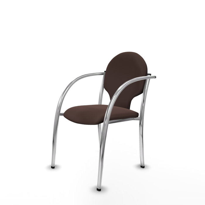 Piqueras Y Crespo Hellín Chaise de Bureau Fixe en Similicuir Marron Foncé