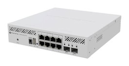 MikroTik CRS310-8G+2S+IN - Commutateur réseau 10 ports avec 8 ports Ethernet 2.5G, 2 ports SFP+ 10G, USB, montage rack 1U, 34 W, blanc