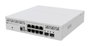 MikroTik CRS310-8G+2S+IN - Commutateur réseau 10 ports avec 8 ports Ethernet 2.5G, 2 ports SFP+ 10G, USB, montage rack 1U, 34 W, blanc