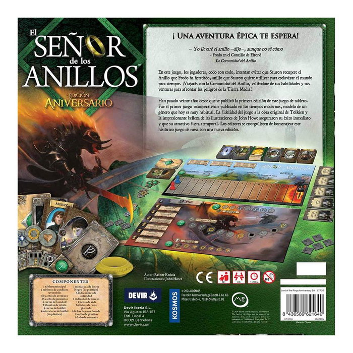 Devir Jeu de Société Le Seigneur des Anneaux Édition Anniversaire – Jeu Coopératif pour 5 Joueurs Devir Jeu de Société Le Seigneur des Anneaux Édition Anniversaire – Jeu Coopératif pour 5 Joueurs