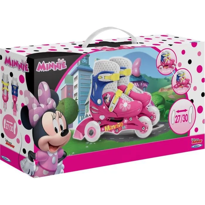 Disney Patins en ligne Minnie 2 en 1 évolutifs 3 roues taille 27-30 Disney Patins en ligne Minnie 2 en 1 évolutifs 3 roues taille 27-30