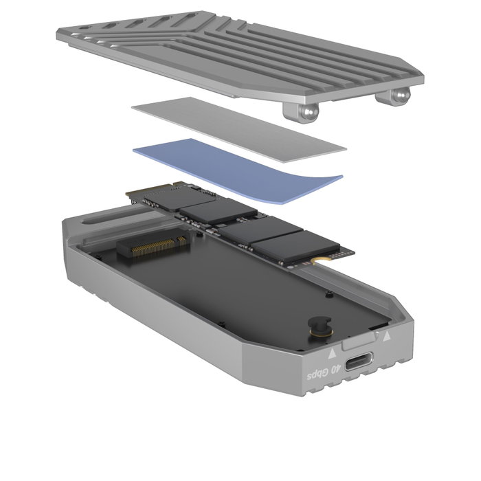 Icy ICY BOX IB-1919M-C42 USB4 M.2 NVMe Case, Argent
