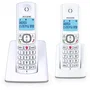 Alcatel F530 Duo Téléphone DECT sans fil avec 2 combinés, fonction blocage d'appels, mains libres, 2 mémoires directes, écran rétroéclairé - Blanc/Bleu