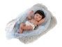Llorens - Poupée nouveau-né Nico avec coussin gris 40 cm - Jouet en peluche pour enfants dès 3 ans - Version espagnole