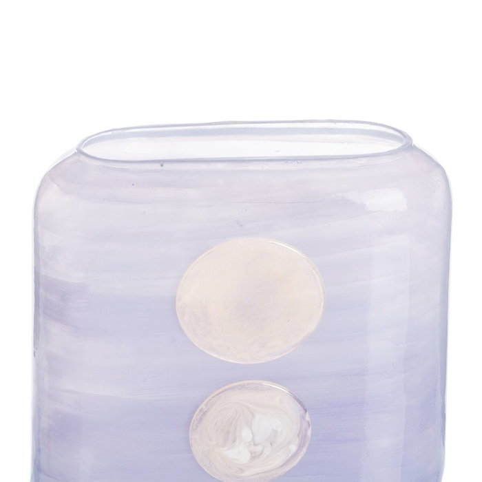 BigBuy Home Vase Bleu Blanc Résine Verre 22 x 10 x 24 cm