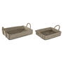 Set de basket Home ESPRIT Fibre naturelle Naturel Urbaine 41 x 32 x 16 cm