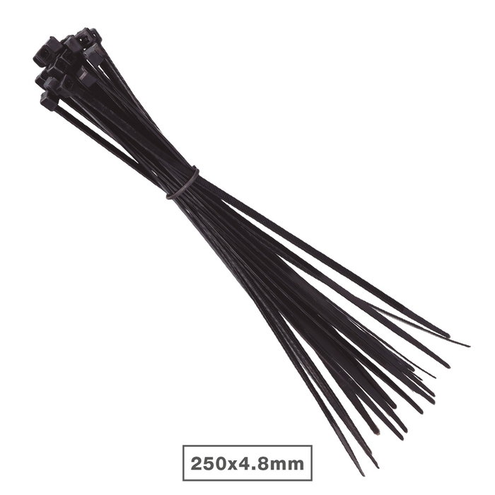 Hantums Sac de 25 colliers de serrage 100% nylon 250x4,8mm Noir Hantums Sac de 25 colliers de serrage 100% nylon 250x4,8mm Noir