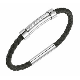 Police Bracelet en Cuir Noir 18cm PEAGB0001413