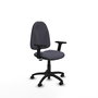 PIQUERAS Y CRESPO Chaise de bureau Algarra, tissu gris foncé, accoudoirs 2D