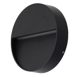 Applique murale extérieure LED circulaire 7 W, 2700 K, Noir mat
