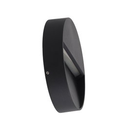 Applique murale extérieure LED circulaire 7 W, 2700 K, Noir mat