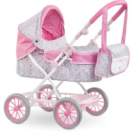 Corolle - Landau Floral pour poupons 36 à 52 cm - Guidon réglable, capote, rangement amovible - Accessoire de poupée à partir de 3 ans