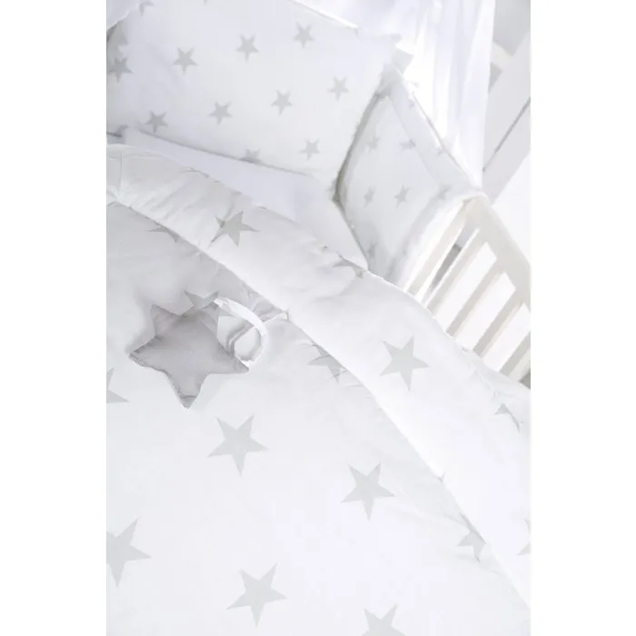 Roba - Little Stars - Matelas à langer 85 x 75 cm - Blanc étoiles grises - Polyester et coton Roba - Little Stars - Matelas à langer 85 x 75 cm - Blanc étoiles grises - Polyester et coton