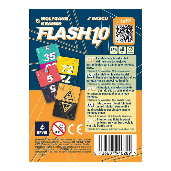 Devir Jeu de Cartes Flash 10 Pocket Version Multilingue (Espagnol, Anglais, etc.)