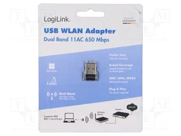 LOGILINK WL0252 Adaptateur réseau WiFi USB 2.0 Noir