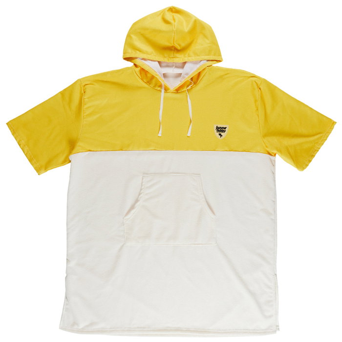 Jet Lag Poncho de bain Rose/Jaune avec capuche