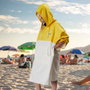Jet Lag Poncho de bain Rose/Jaune avec capuche