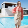 Jet Lag Poncho de bain Rose/Jaune avec capuche