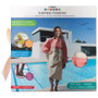 Jet Lag Poncho de bain Rose/Jaune avec capuche