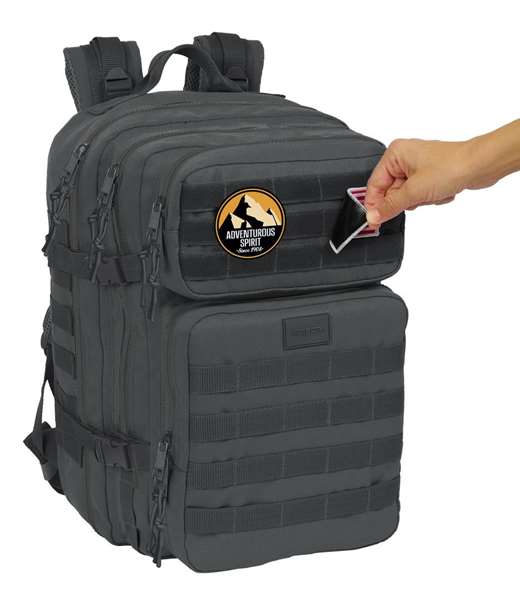 Safta Basic Sac à dos militaire portable 15,6 pouces, gris, dimensions 30x48x23 cm