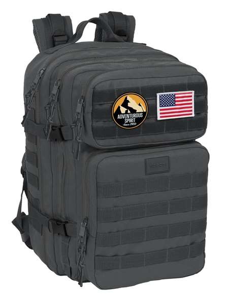 Safta Basic Sac à dos militaire portable 15,6 pouces, gris, dimensions 30x48x23 cm